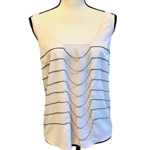 Urban Outfitters Top Cream with Thin Chain Trim Sleeveless size Medium